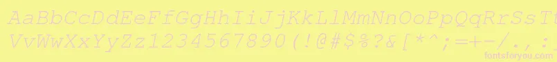 Подробнее о шрифте TexgyrecursorItalic Шрифт TexgyrecursorItalic – розовые шрифты на жёлтом фоне