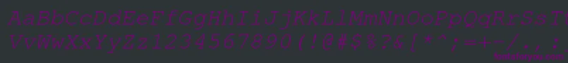 Шрифт TexgyrecursorItalic – фиолетовые шрифты на чёрном фоне