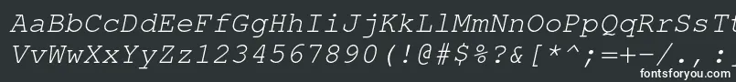 フォントTexgyrecursorItalic – 黒い背景に白い文字