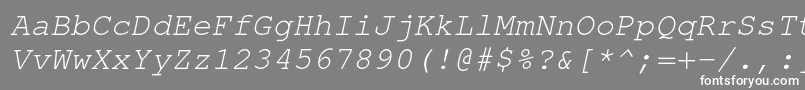 フォントTexgyrecursorItalic – 灰色の背景に白い文字