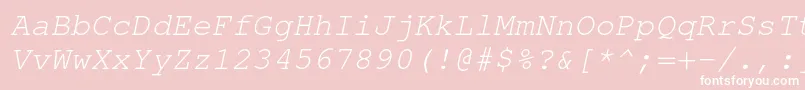 Fonte TexgyrecursorItalic – fontes brancas em um fundo rosa