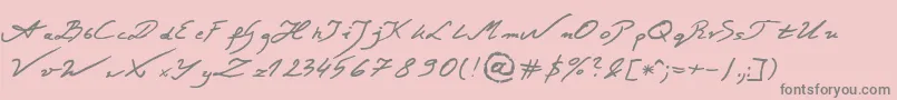 JacekZiebaJasinskiRegular Font – Gray Fonts on Pink Background