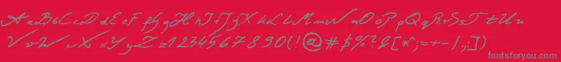 JacekZiebaJasinskiRegular-Schriftart – Graue Schriften auf rotem Hintergrund