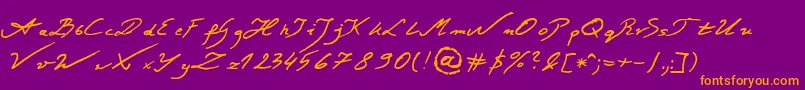 JacekZiebaJasinskiRegular Font – Orange Fonts on Purple Background