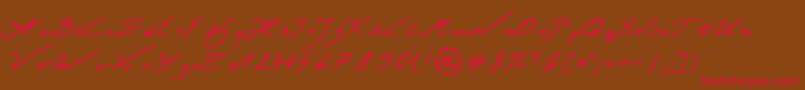 JacekZiebaJasinskiRegular Font – Red Fonts on Brown Background