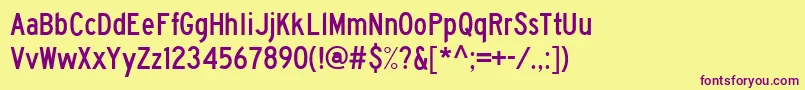 Hwygnrrw Font – Purple Fonts on Yellow Background