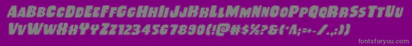 Rubberboyacadital Font – Gray Fonts on Purple Background