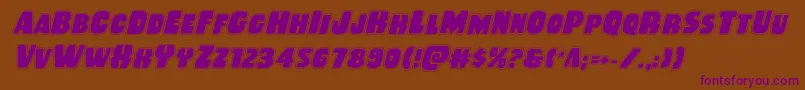 Rubberboyacadital Font – Purple Fonts on Brown Background