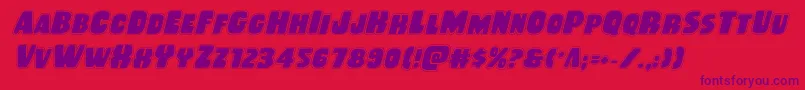 Rubberboyacadital Font – Purple Fonts on Red Background