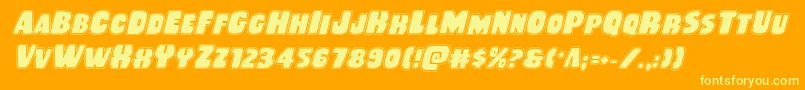 Rubberboyacadital Font – Yellow Fonts on Orange Background