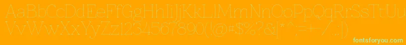 Znikomit Font – Green Fonts on Orange Background