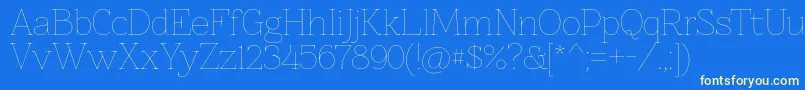 Znikomit Font – Yellow Fonts on Blue Background