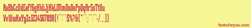 RobotikPlain Font – Red Fonts on Yellow Background