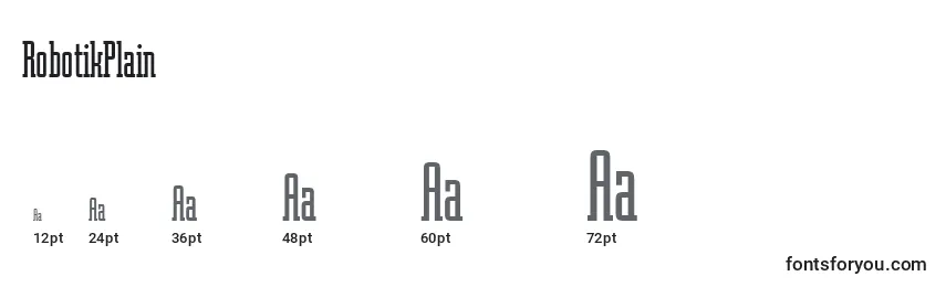RobotikPlain Font Sizes