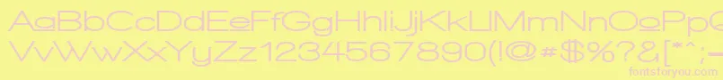 WalkwayUpperExpandUltra-fontti – vaaleanpunaiset fontit keltaisella taustalla