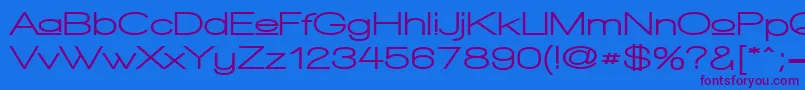 WalkwayUpperExpandUltra Font – Purple Fonts on Blue Background