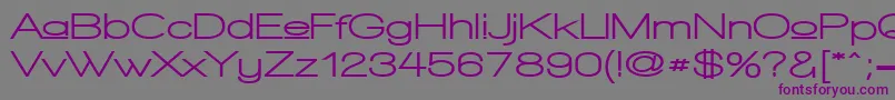 フォントWalkwayUpperExpandUltra – 紫色のフォント、灰色の背景