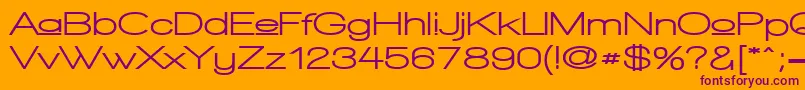WalkwayUpperExpandUltra-Schriftart – Violette Schriften auf orangefarbenem Hintergrund