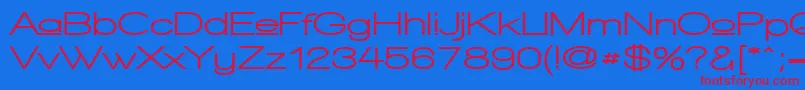 フォントWalkwayUpperExpandUltra – 赤い文字の青い背景