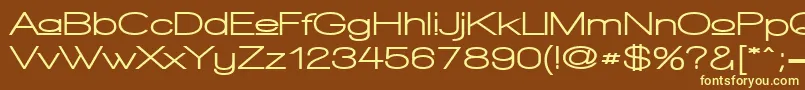 WalkwayUpperExpandUltra-fontti – keltaiset fontit ruskealla taustalla