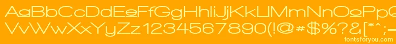 WalkwayUpperExpandUltra-Schriftart – Gelbe Schriften auf orangefarbenem Hintergrund