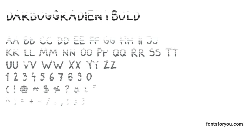 A fonte DarbogGradientBold – alfabeto, números, caracteres especiais