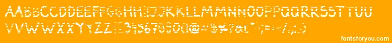 DarbogGradientBold-Schriftart – Weiße Schriften auf orangefarbenem Hintergrund