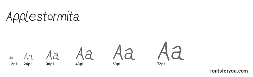 Размеры шрифта Applestormita