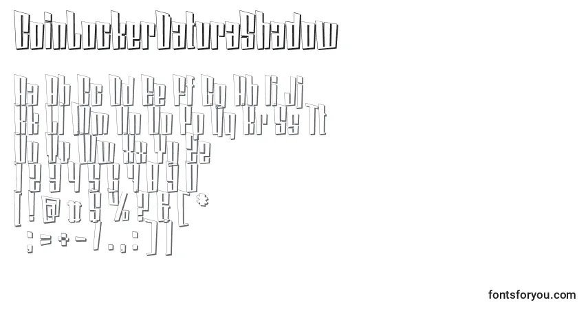 Шрифт CoinLockerDaturaShadow – алфавит, цифры, специальные символы