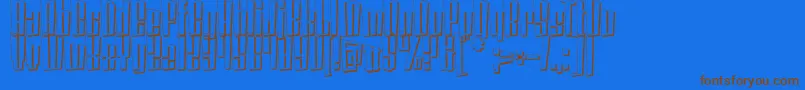 CoinLockerDaturaShadow-Schriftart – Braune Schriften auf blauem Hintergrund