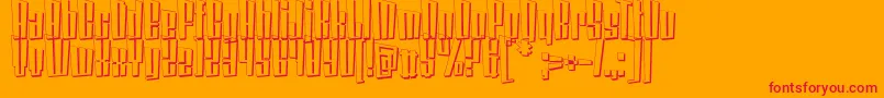 CoinLockerDaturaShadow-Schriftart – Rote Schriften auf orangefarbenem Hintergrund