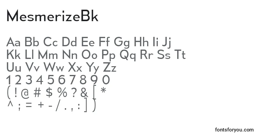 Шрифт MesmerizeBk – алфавит, цифры, специальные символы