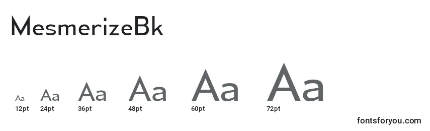 Размеры шрифта MesmerizeBk