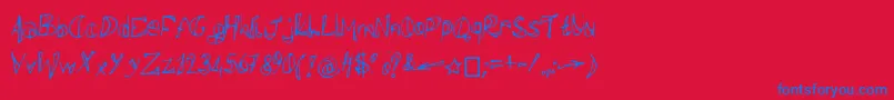 フォントPolissepalisse – 赤い背景に青い文字