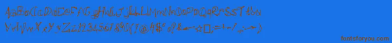Polissepalisse-fontti – ruskeat fontit sinisellä taustalla