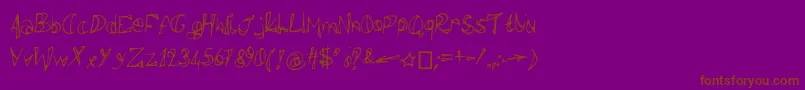 Polissepalisse-Schriftart – Braune Schriften auf violettem Hintergrund