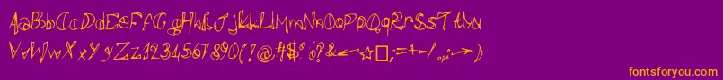 Polissepalisse Font – Orange Fonts on Purple Background