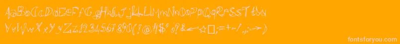 Polissepalisse-Schriftart – Rosa Schriften auf orangefarbenem Hintergrund