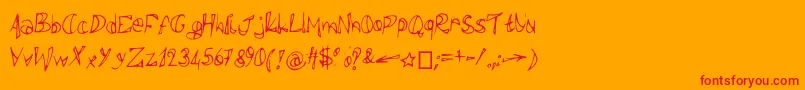 フォントPolissepalisse – オレンジの背景に赤い文字