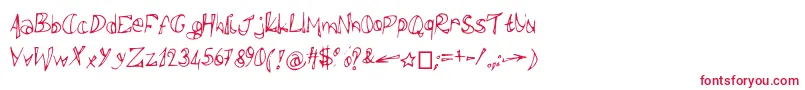 Polissepalisse-Schriftart – Rote Schriften auf weißem Hintergrund