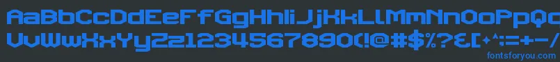 TriggeringFanfares Font – Blue Fonts on Black Background