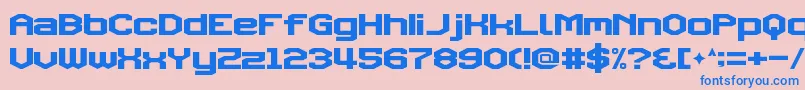 TriggeringFanfares-Schriftart – Blaue Schriften auf rosa Hintergrund