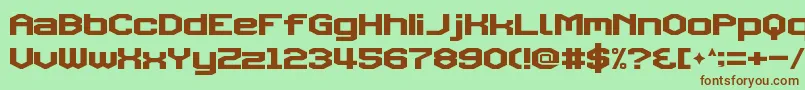 TriggeringFanfares Font – Brown Fonts on Green Background