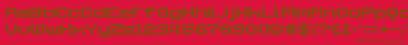 TriggeringFanfares Font – Brown Fonts on Red Background