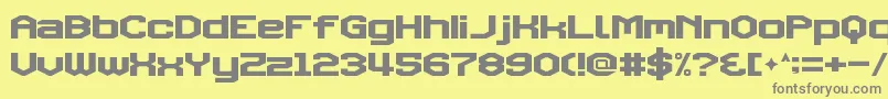 TriggeringFanfares Font – Gray Fonts on Yellow Background