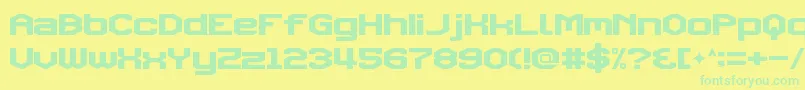 TriggeringFanfares Font – Green Fonts on Yellow Background