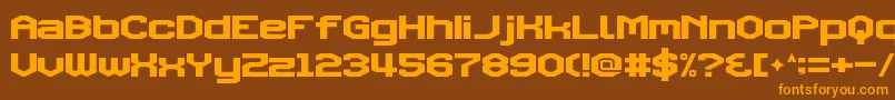 TriggeringFanfares Font – Orange Fonts on Brown Background