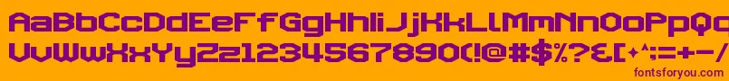 TriggeringFanfares Font – Purple Fonts on Orange Background