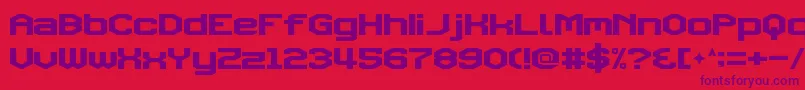 TriggeringFanfares Font – Purple Fonts on Red Background