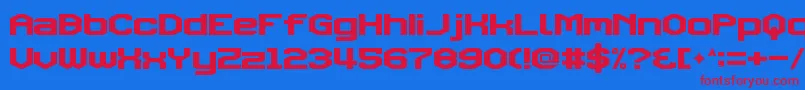 TriggeringFanfares Font – Red Fonts on Blue Background